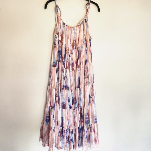 Storia Boutique Tiered Midi Length Whimsy Fairy Dress Tie shoulder size Medium - Picture 6 of 9